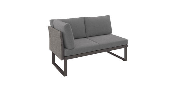 2-SITZER-SOFA Webstoff Anthrazit, Hellgrau, Dunkelgrau  - Dunkelgrau/Anthrazit, Design, Textil/Metall (134/74/76cm) - Dieter Knoll