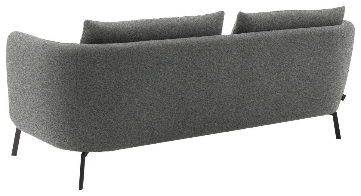2,5-SITZER  in Flachgewebe Grau  - Schwarz/Grau, Design, Textil/Metall (190/71/91cm) - Schöner Wohnen