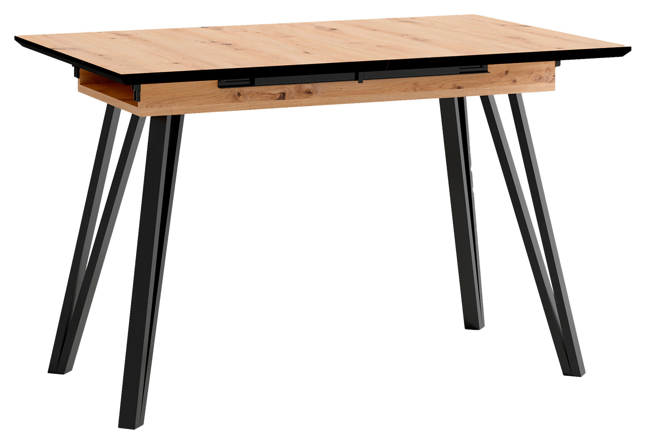 ESSTISCH in Metall, Holzwerkstoff 120/80/75 cm  - Schwarz/Eiche Artisan, MODERN, Holzwerkstoff/Metall (120/80/75cm) - MID.YOU