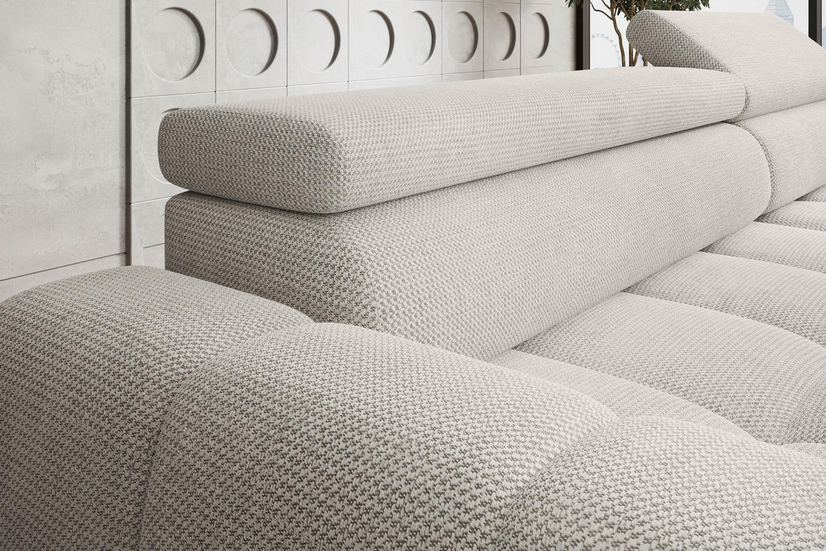 HÖRNSOFFA i vävt tyg greige  - greige/svart, Trend, textil/plast (285/168cm) - Livetastic