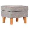 HOCKER in Textil Graubraun  - Eichefarben/Graubraun, Design, Holz/Textil (55/44/55cm) - MID.YOU
