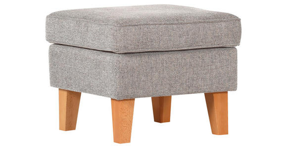 HOCKER in Textil Graubraun  - Eichefarben/Graubraun, Design, Holz/Textil (55/44/55cm) - Carryhome