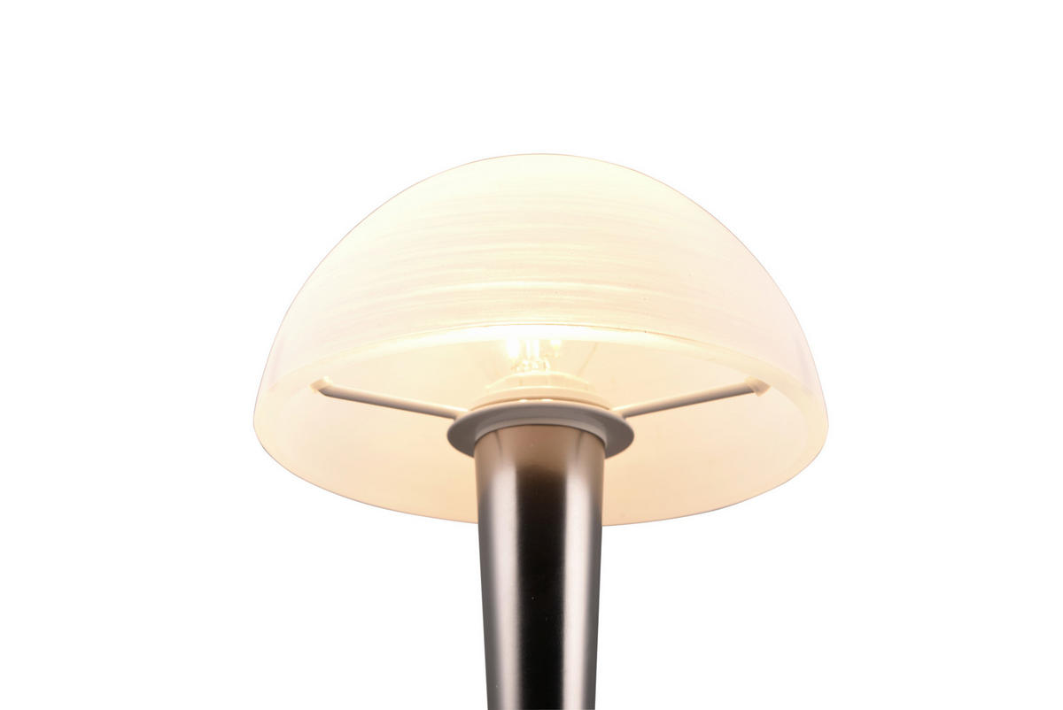 TISCHLEUCHTE CANARIA 15/26,5 cm   - Chromfarben/Schwarz, Basics, Glas/Metall (15/26,5cm)