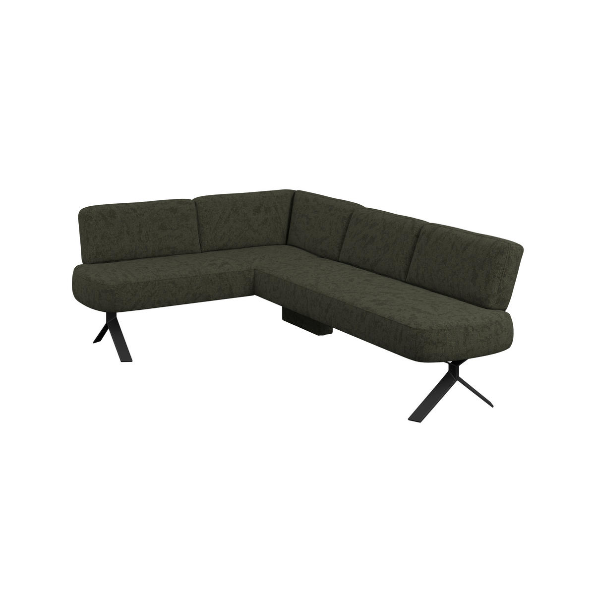 ECKBANK 176/248 cm Webstoff Grün   - Schwarz/Grün, MODERN, Textil/Metall (176/248cm) - Livetastic