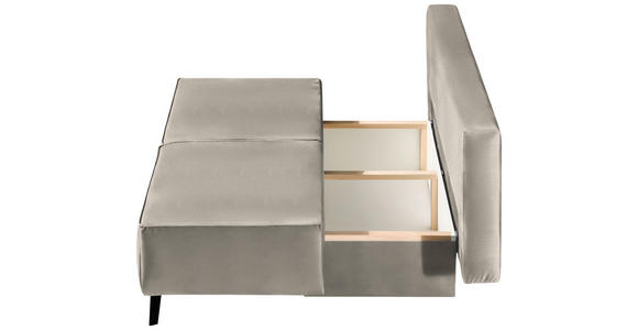 SCHLAFSOFA Percy in Naturfarben  - Schwarz/Naturfarben, KONVENTIONELL, Textil/Metall (197/91/88cm) - Novel