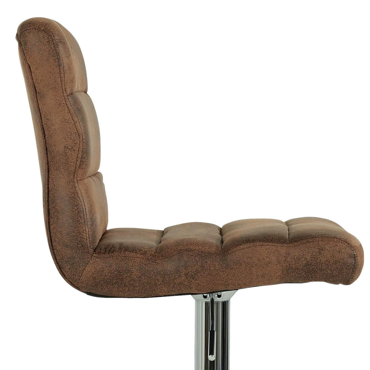 BARHOCKER-SET Lederlook Braun Stahl Sitzfläche 360° drehbar  - Chromfarben/Braun, MODERN, Textil/Metall (42/98-120/51cm) - MID.YOU