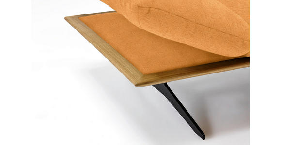 ECKSOFA in Flachgewebe Currygelb 314/159 cm - Currygelb/Schwarz, Design, Holz/Textil (314/159cm) - Dieter Knoll