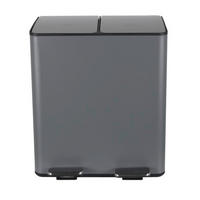 TRETEIMER 40 L  - Dunkelgrau/Schwarz, Basics, Kunststoff/Metall (45/30/51cm) - Spirella