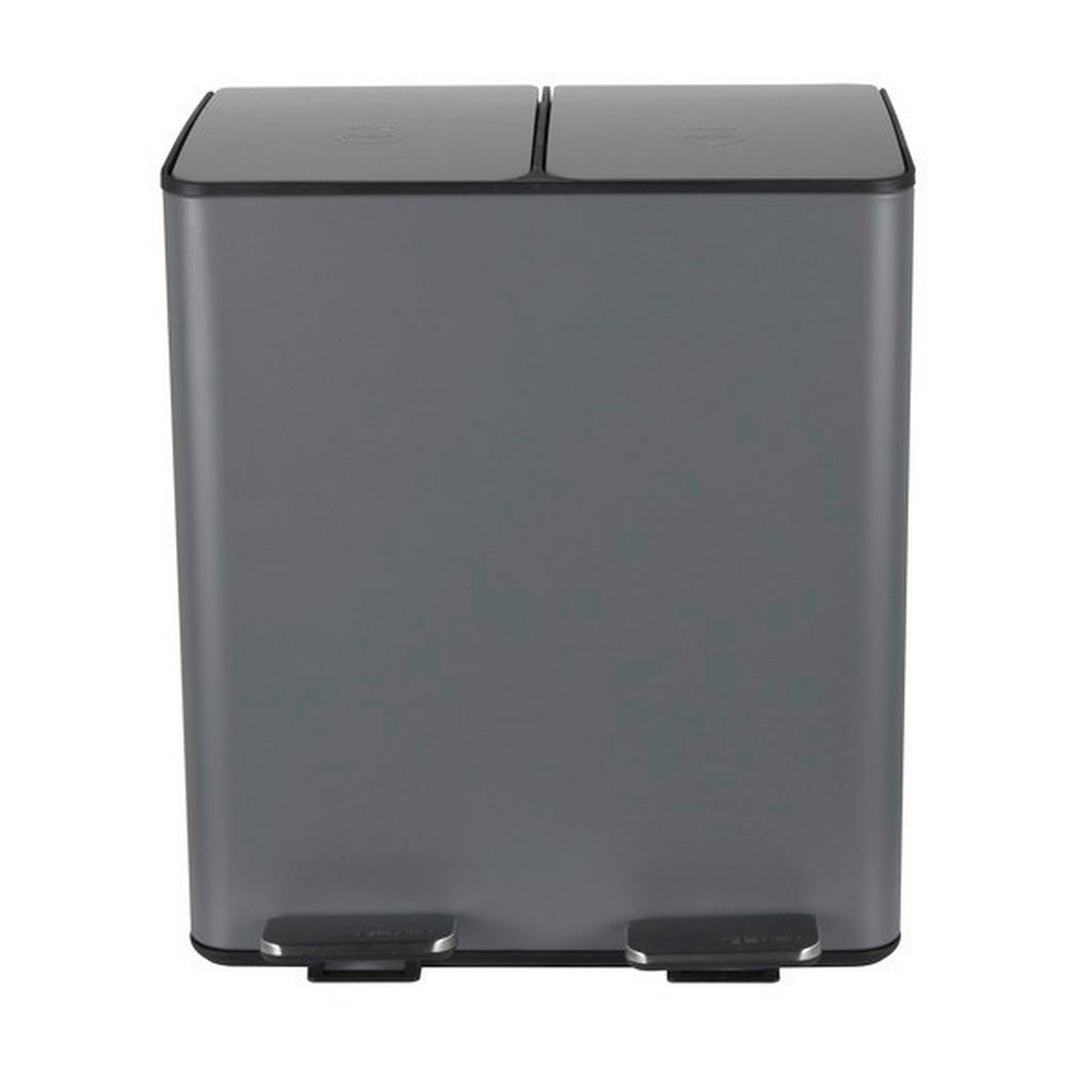 Treteimer Aliya 40l Dunkelgrau Metall Lxbxh: 45x30x51 Cm