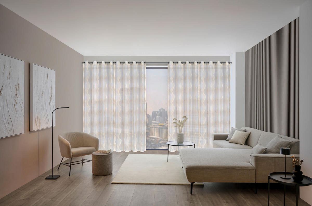 ÖSENSCHAL MELLOW transparent 140/245 cm   - Creme, Design, Textil (140/245cm) - Dieter Knoll