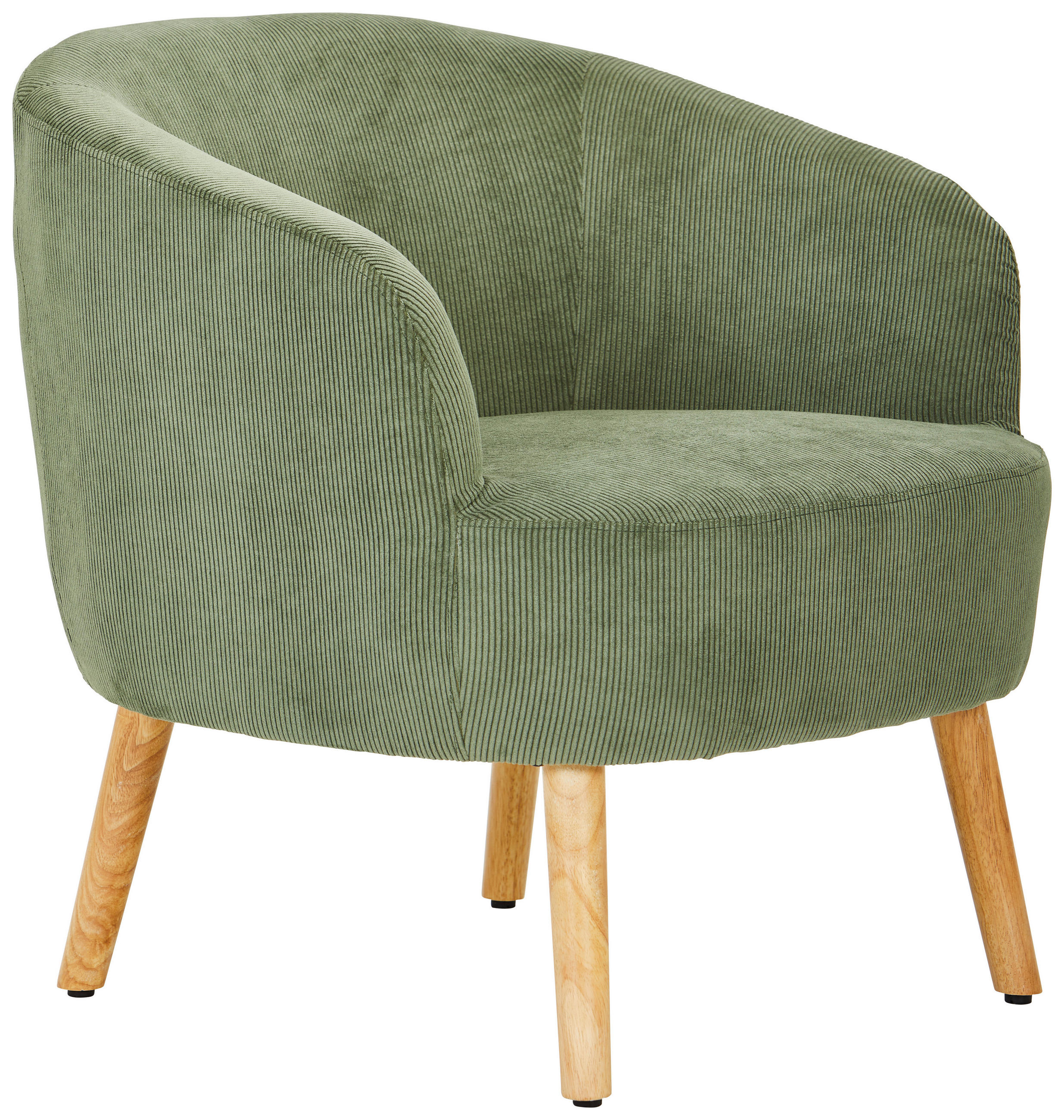 COCKTAILSESSEL Cord Grün, Ecru    - Ecru/Grün, Design, Holz/Textil (72/71/74cm) - MID.YOU