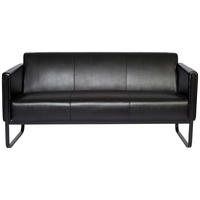 3-SITZER-SOFA Lederlook Schwarz  - Schwarz, MODERN, Textil/Metall (159/78/71cm) - MID.YOU
