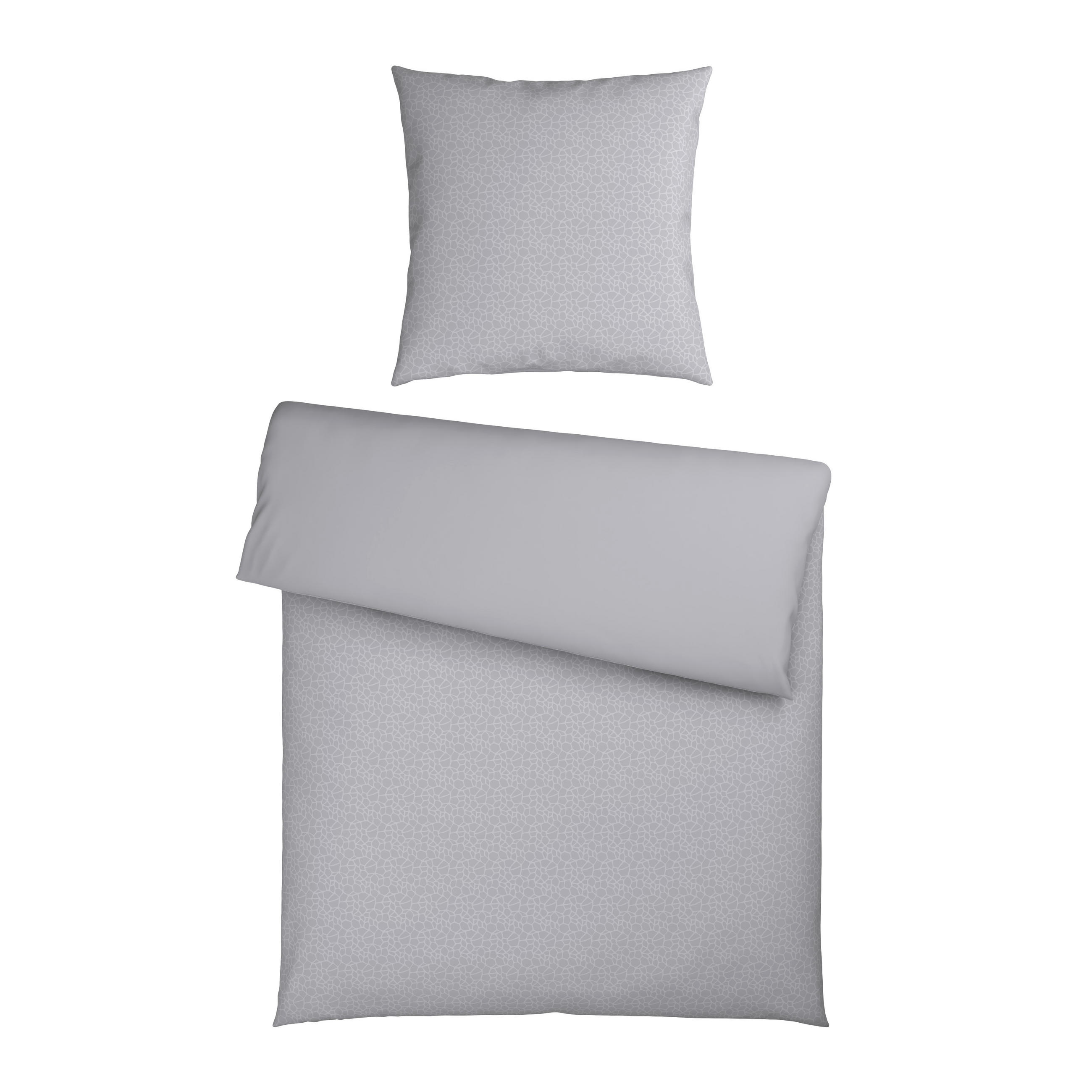 Bettwäsche 2er Set 4-teilig Mikrofaser 155/220 cm  - Hellgrau, Design, Textil (155/220cm) - Esposa