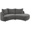 ECKSOFA in Mikrofaser Graubraun  - Graubraun/Schwarz, Modern, Kunststoff/Textil (139/250cm) - Livetastic