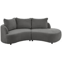 ECKSOFA in Mikrofaser Graubraun  - Graubraun/Schwarz, Modern, Kunststoff/Textil (139/250cm) - Livetastic