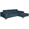 ECKSOFA  in Chenille Blau  279/222 cm  - Blau/Schwarz, KONVENTIONELL, Kunststoff/Textil (279/222cm) - Hom`in