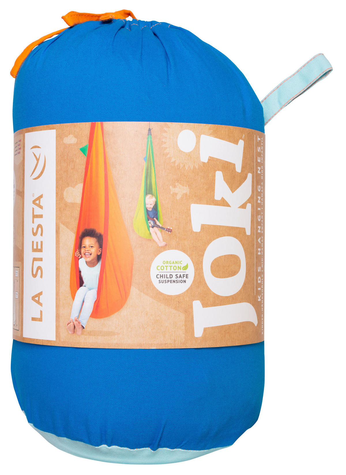 KINDERHÄNGENEST cotton 70/200-400/150 cm  - Blau/Orange, KONVENTIONELL, Textil (70/200-400/150cm) - La Siesta