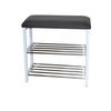 SCHUHBANK  in 57/50/30 cm  - Schwarz/Weiß, Design, Textil/Metall (57/50/30cm) - MID.YOU
