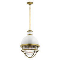 HÄNGELEUCHTE Elstead Tollis 40.8/75.1 cm   - Messingfarben/Weiß, Design, Glas/Metall (40.8/75.1cm) - Elstead Lighting