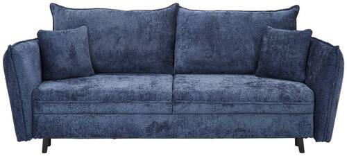 BÄDDSOFFA i chenille mörkblå  - svart/mörkblå, Klassisk, trä/textil (238/99/108cm) - MID.YOU