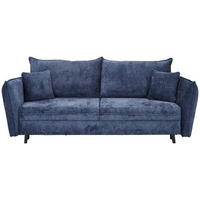 SCHLAFSOFA in Chenille Dunkelblau  - Schwarz/Dunkelblau, Konventionell, Holz/Textil (238/99/108cm) - MID.YOU