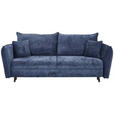 SCHLAFSOFA Chenille Dunkelblau  - Schwarz/Dunkelblau, KONVENTIONELL, Holz/Textil (238/99/108cm) - Carryhome