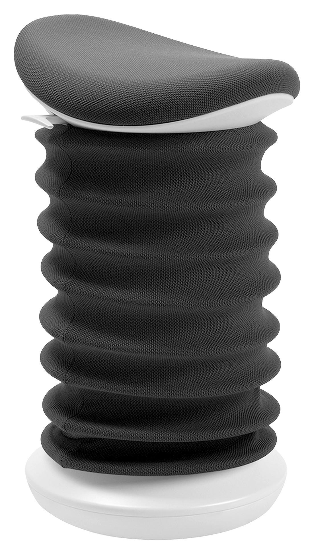 BÜROHOCKER Schwarz, Weiß  - Schwarz/Weiß, Design, Kunststoff/Textil (37,5/53-64/36cm) - Topstar