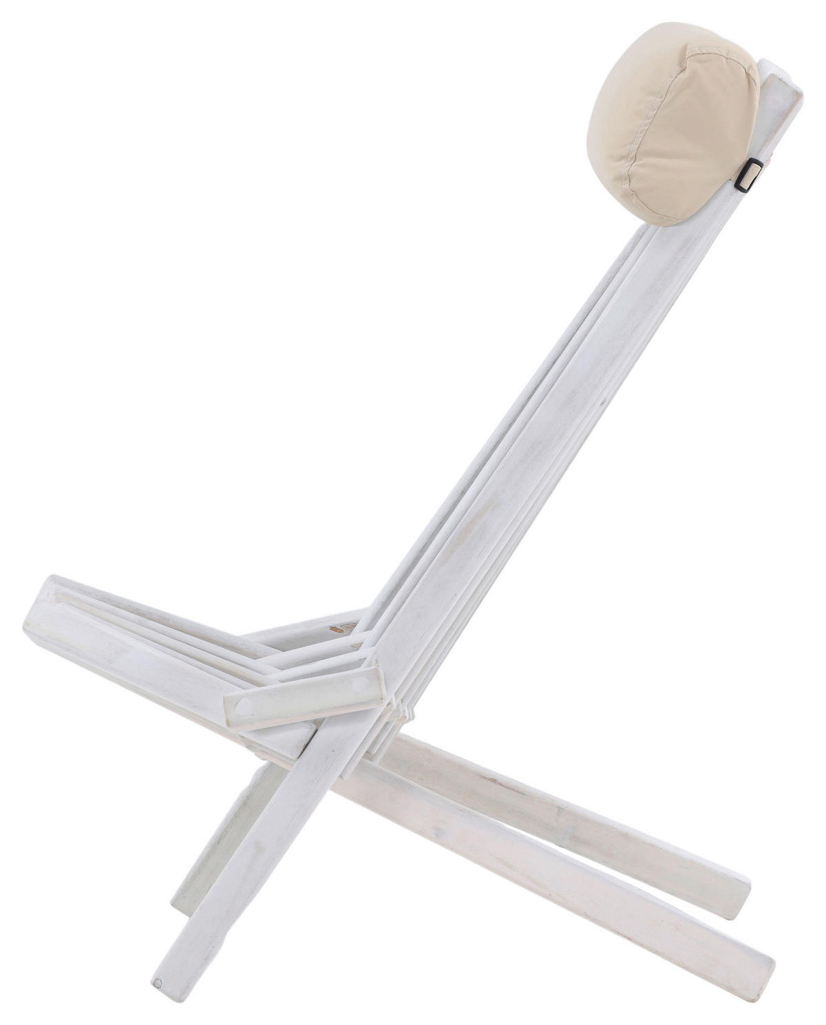 STRANDSTUHL Akazie Weiß  - Weiß, KONVENTIONELL, Holz (57/79/73cm) - Gardenson