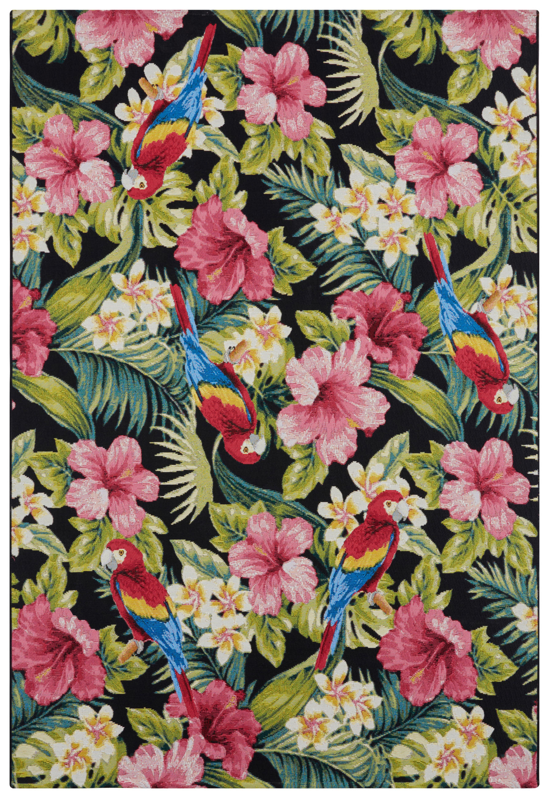 OUTDOORTEPPICH 80/165 cm Flair Multicolor, Schwarz  - Multicolor/Schwarz, Design, Kunststoff (80/165cm)