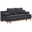 BOXSPRINGSOFA Flachgewebe Dunkelgrau  - Eichefarben/Dunkelgrau, Design, Holz/Textil (202/78/93/100cm) - Carryhome