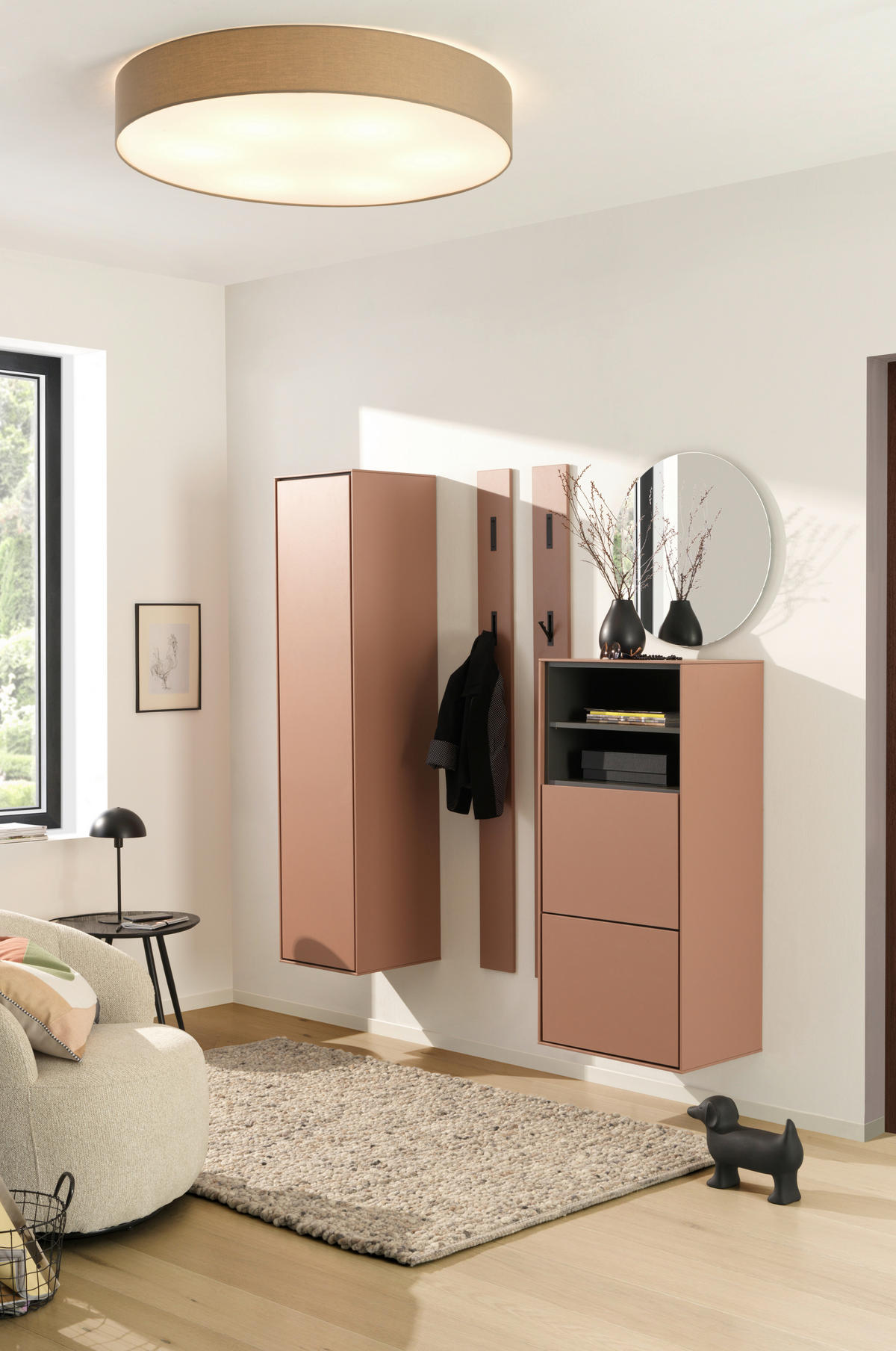 SCHUHSCHRANK Braun, Graphitfarben  - Graphitfarben/Braun, Design, Holzwerkstoff (55/118/41cm) - Voleo