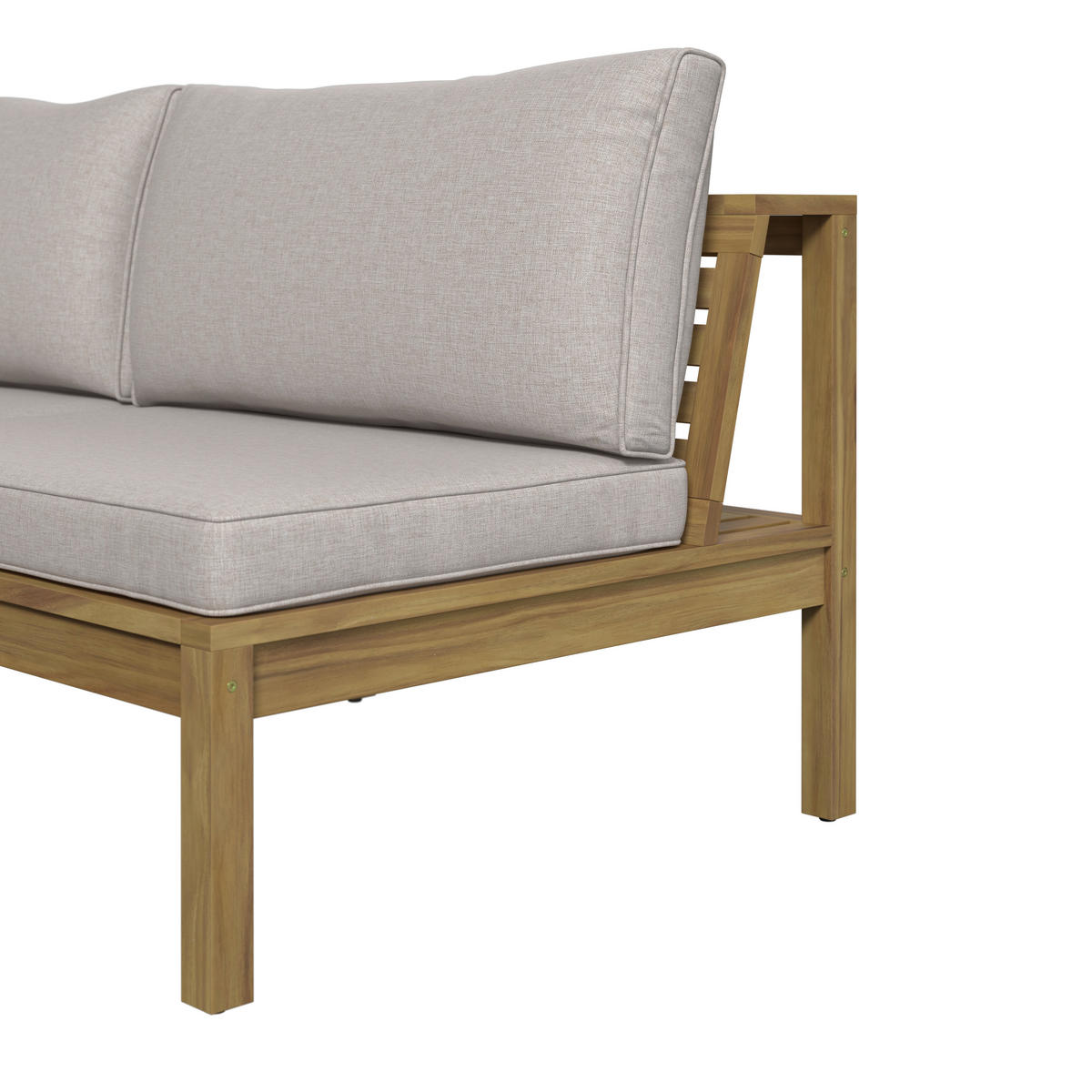 LOUNGEGARNITUR  240/160 cm  Akazie teilmassiv  - Akaziefarben/Grau, MODERN, Holz/Kunststoff (240/160cm) - Beldano