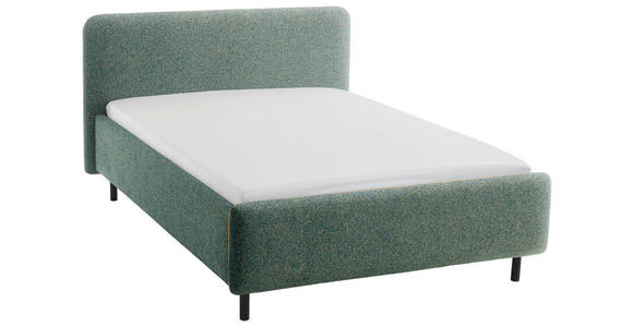 POLSTERBETT Gelb, Dunkelgrün 140/200 cm  - Dunkelgrün/Gelb, Design, Textil/Metall (140/200cm) - Xora