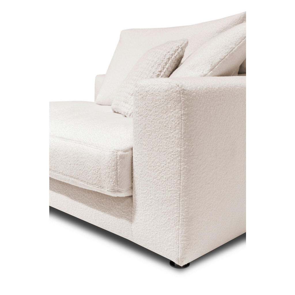 Thumbnail - Designwerk Ecksofa, Weiß, Textil, 2-Sitzer, Ottomane links, L-Form, 300x185 cm, Made in EU, Wohnzimmer, Sofas & Couches,...