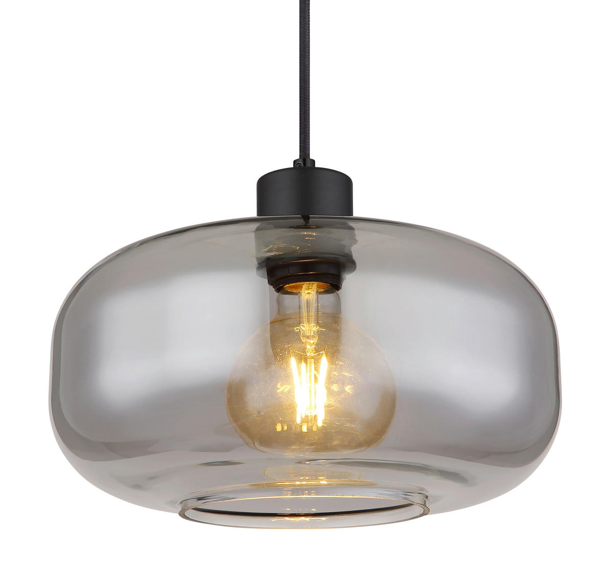 HÄNGELEUCHTE 28/120 cm    - Schwarz, Basics, Glas/Metall (28/120cm) - Globo