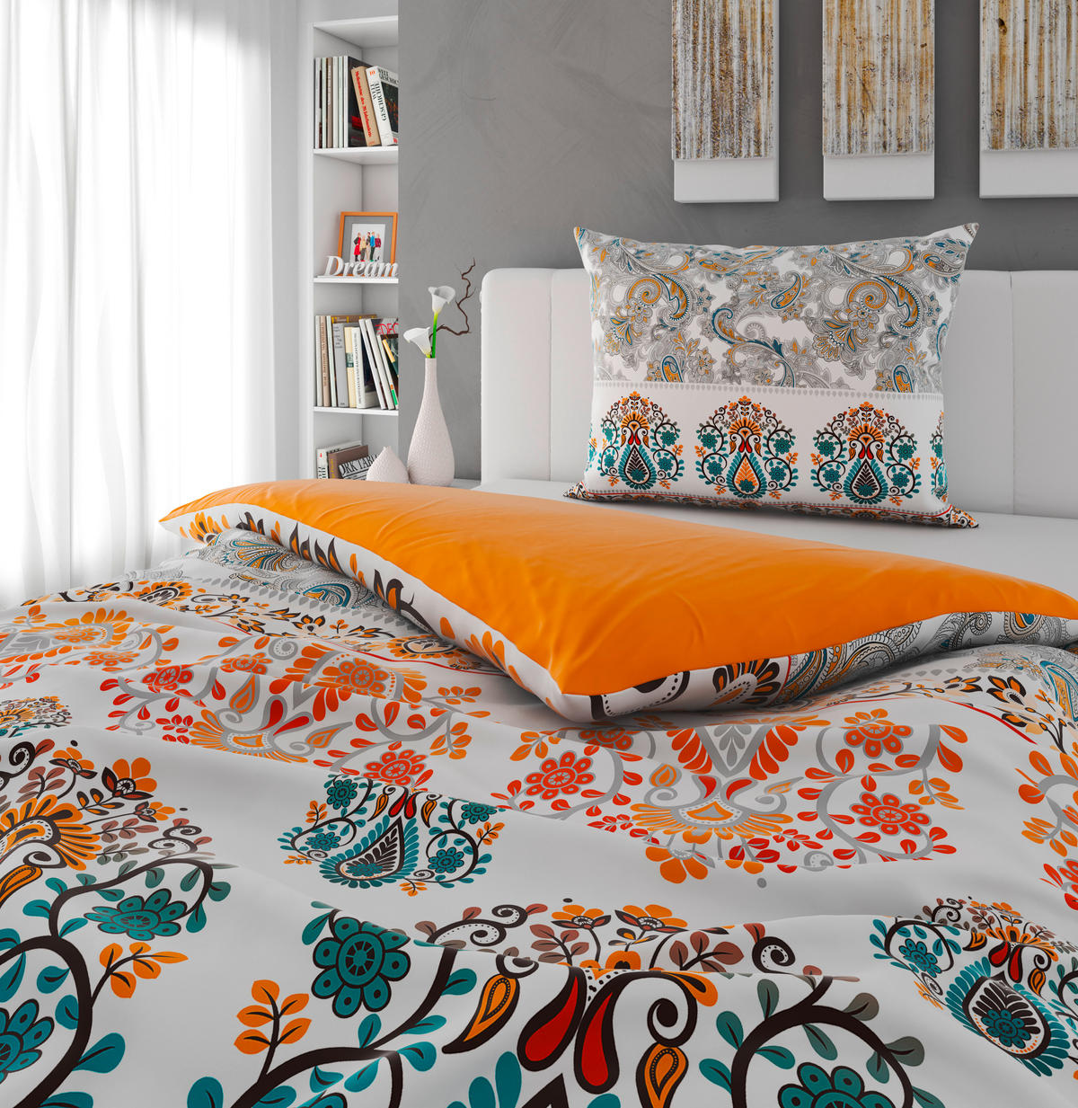 OBOUSTRANNÉ POVLEČENÍ, satén, vícebarevná, 140/200 cm - vícebarevná, Trend, textil (140/200cm) - Esposa