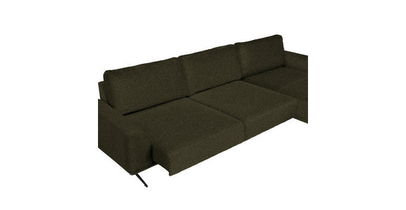 ECKSOFA in Webstoff Grün  - Schwarz/Grün, Design, Textil/Metall (320/172cm) - Valnatura