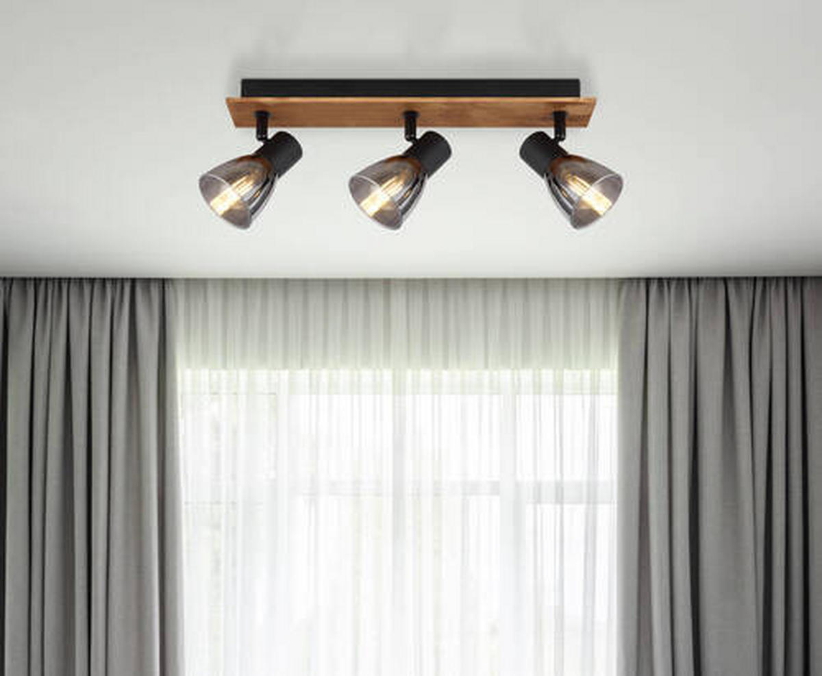 SPOTLIGHT 40/7/15,5 cm   - svart/mörkbrun, Design, metall/trä (40/7/15,5cm) - Globo