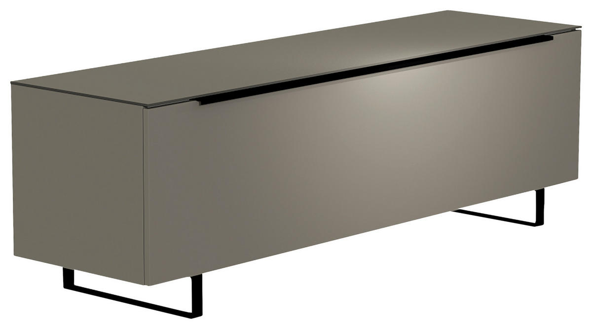 LOWBOARD  in 160/51/45 cm  - Schwarz/Grau, Design, Glas/Holzwerkstoff (160/51/45cm) - Moderano