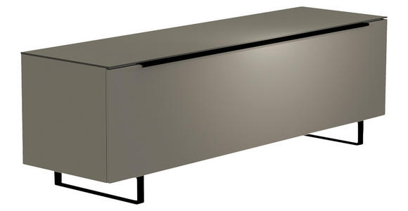 LOWBOARD  in 160/51/45 cm  - Schwarz/Grau, Design, Glas/Holzwerkstoff (160/51/45cm) - Moderano