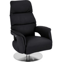 RELAXSESSEL in Leder Schwarz  - Schwarz, Design, Leder/Metall (71/112/80cm) - Welnova