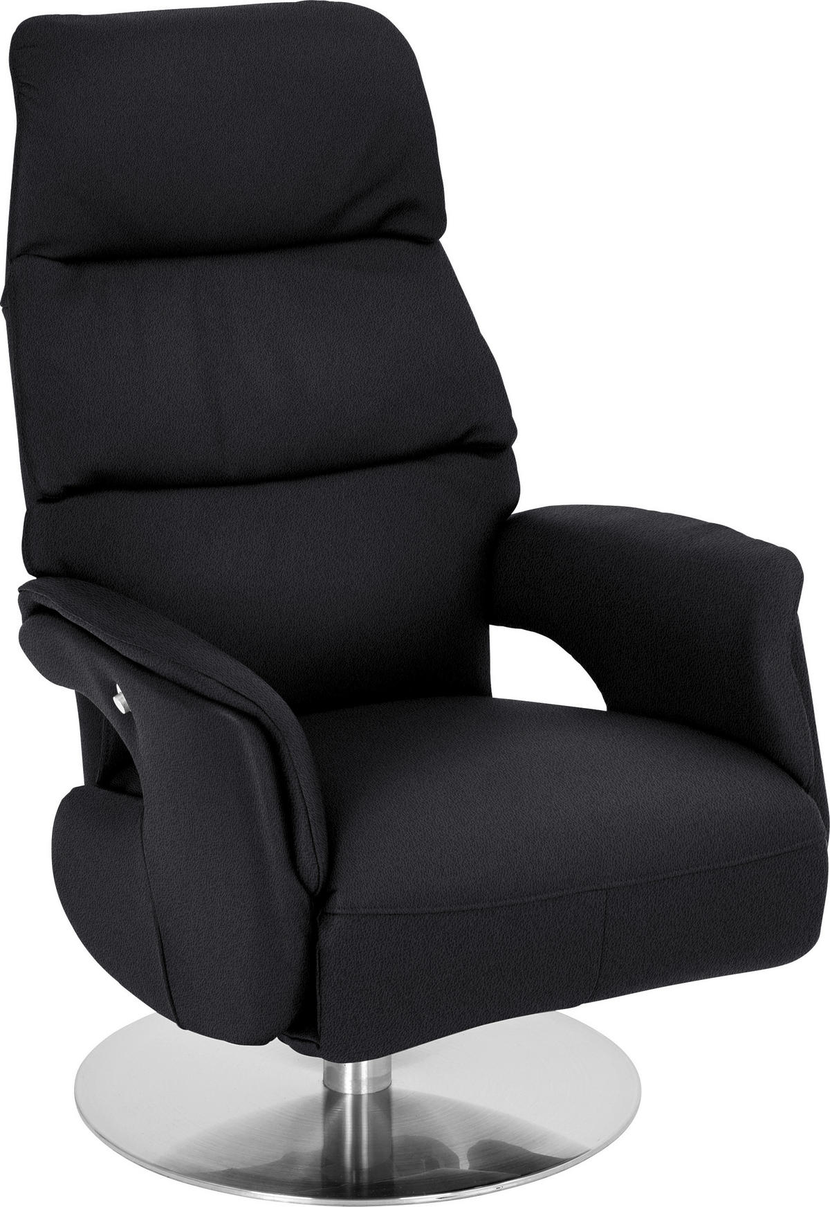RELAXSESSEL in Leder Schwarz  - Schwarz, Design, Leder/Metall (71/112/80cm) - Welnova