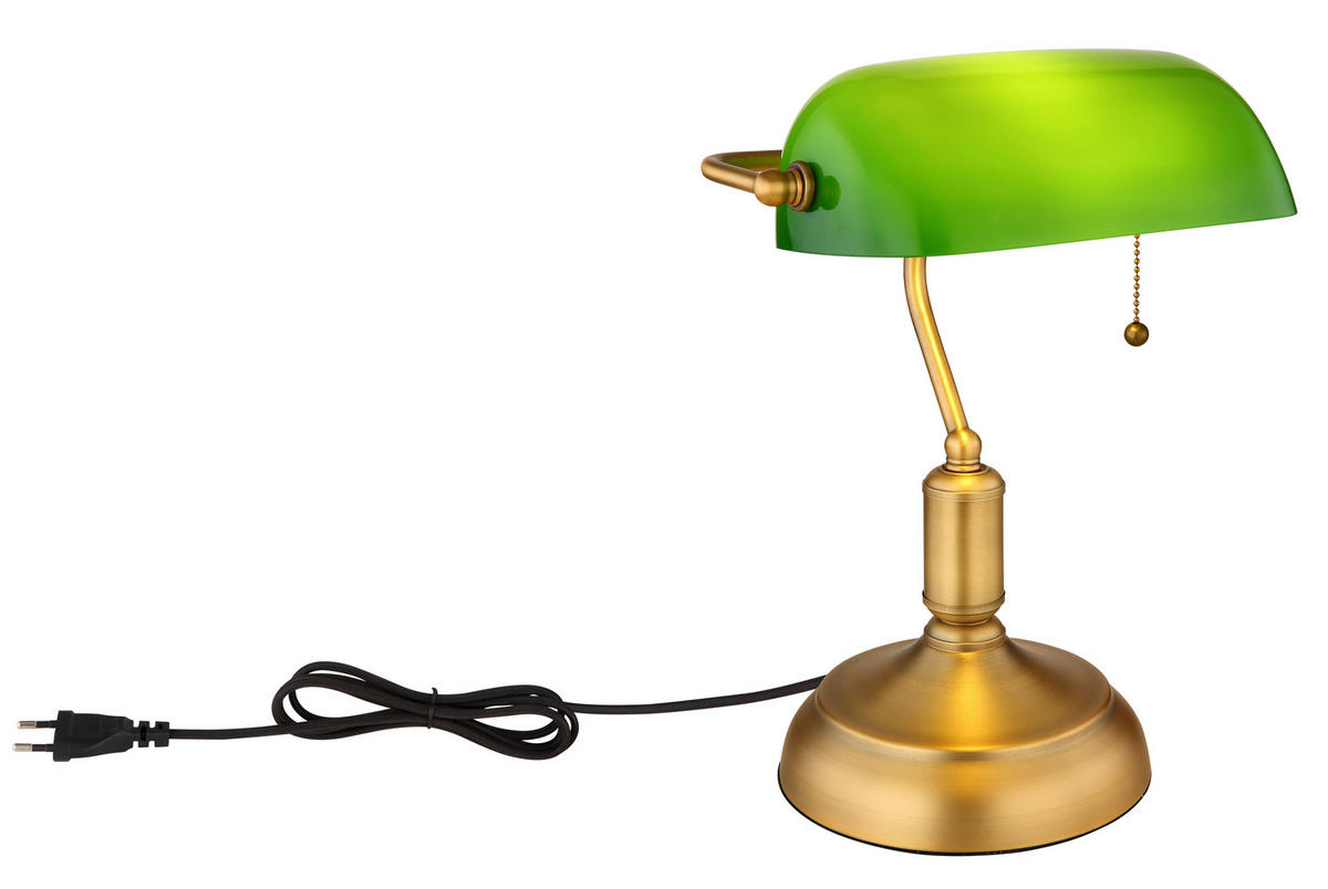 TISCHLEUCHTE - Weiss/Messingfarben, Konventionell, Glas/Metall (26,5/18/36cm) - Globo