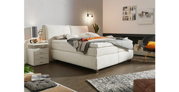 BOXSPRINGBETT 180/200 cm in Weiß - Alufarben/Weiß, KONVENTIONELL, Textil/Metall (180/200cm) - Dieter Knoll