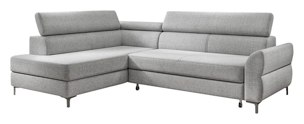 SOFFA i vävt tyg ljusgrå  - ljusgrå/silver, Modern, metall/textil (250/74/90/187cm) - Best Price