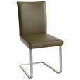 SCHWINGSTUHL  Lederauswahl, Stoffauswahl, Typenauswahl, Gestellauswahl  Echtleder  - Edelstahlfarben/Grün, Design, Leder/Metall (47/99/62cm) - Moderano