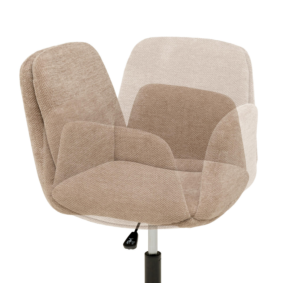 DREHSTUHL Webstoff Braun  - Schwarz/Braun, Modern, Kunststoff/Textil (55/85-95/60cm) - MID.YOU