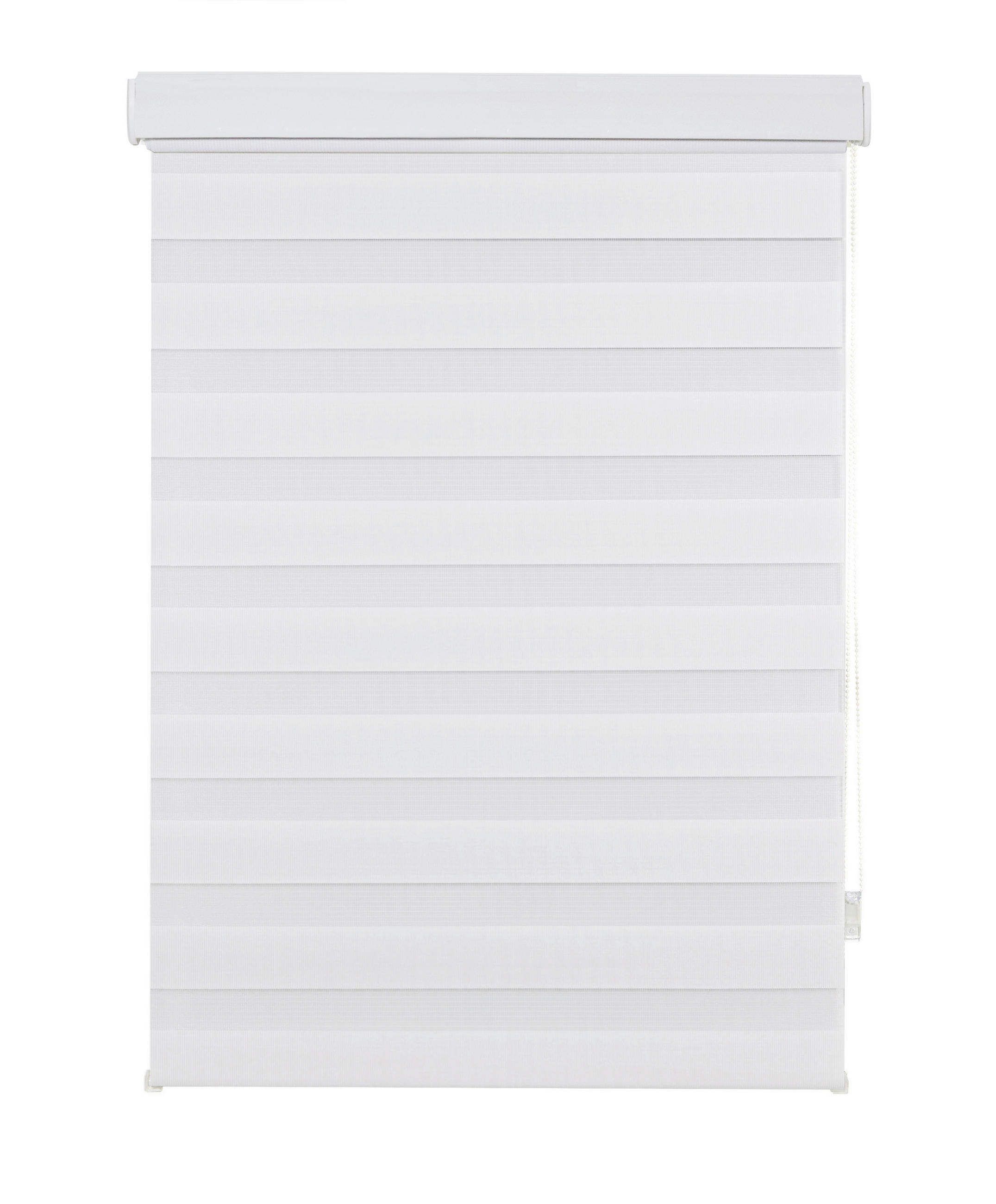 DOPPELROLLO  halbtransparent  90/160 cm    - Transparent/Weiß, Basics, Textil (90/160cm) - Boxxx