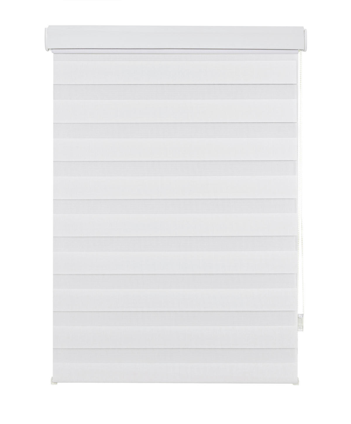 DOPPELROLLO  halbtransparent  90/160 cm    - Transparent/Weiß, Basics, Textil (90/160cm) - Boxxx