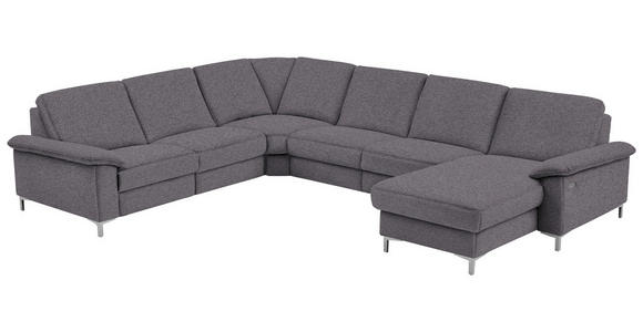 WOHNLANDSCHAFT in Chenille Grau - Alufarben/Grau, Design, Textil/Metall (265/333/170cm) - Dieter Knoll